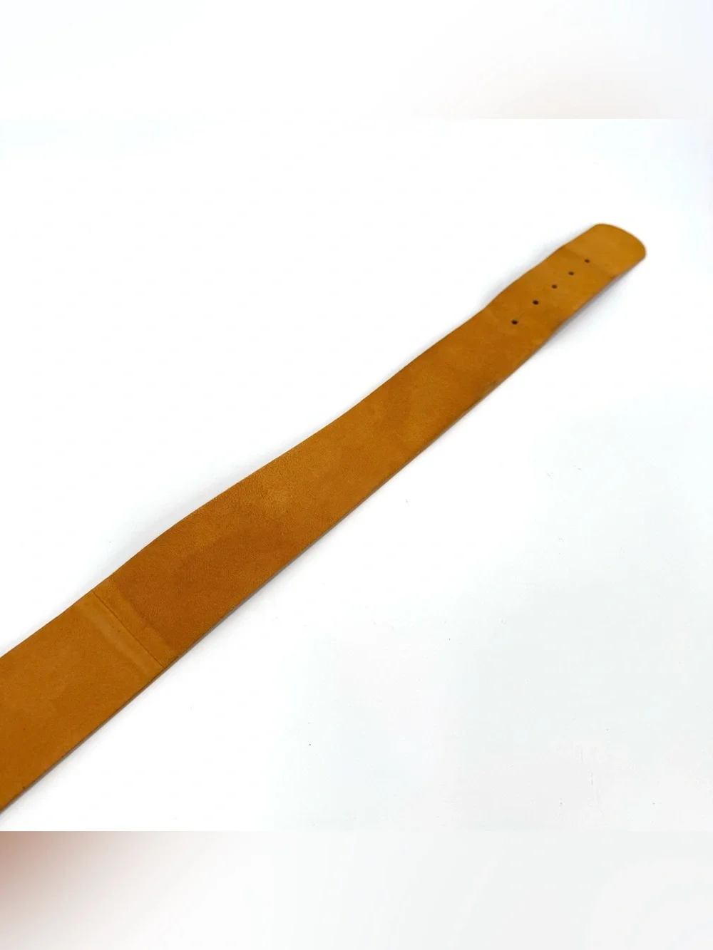 Sezane Yves Belt Mustard Yellow Suede Leather Wood Buckle 31.5in
